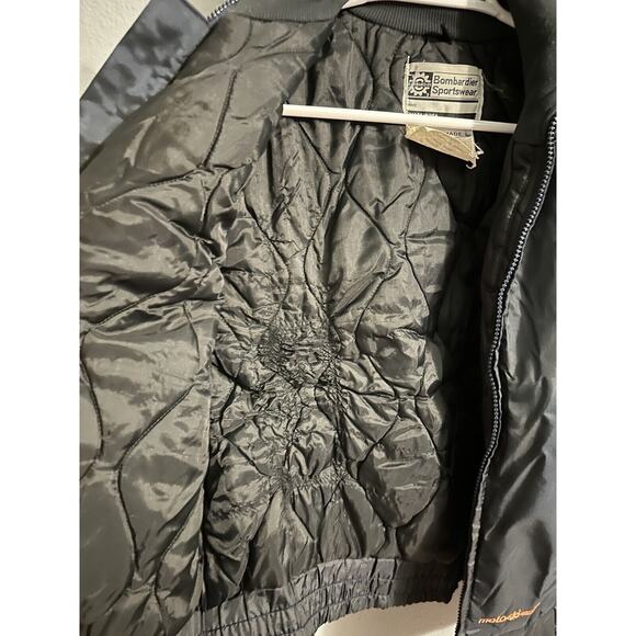 Bombardier Sportswear Moto•Ski Mens Small Black Orange Bomber Jacket Vintage - Picture 6 of 7